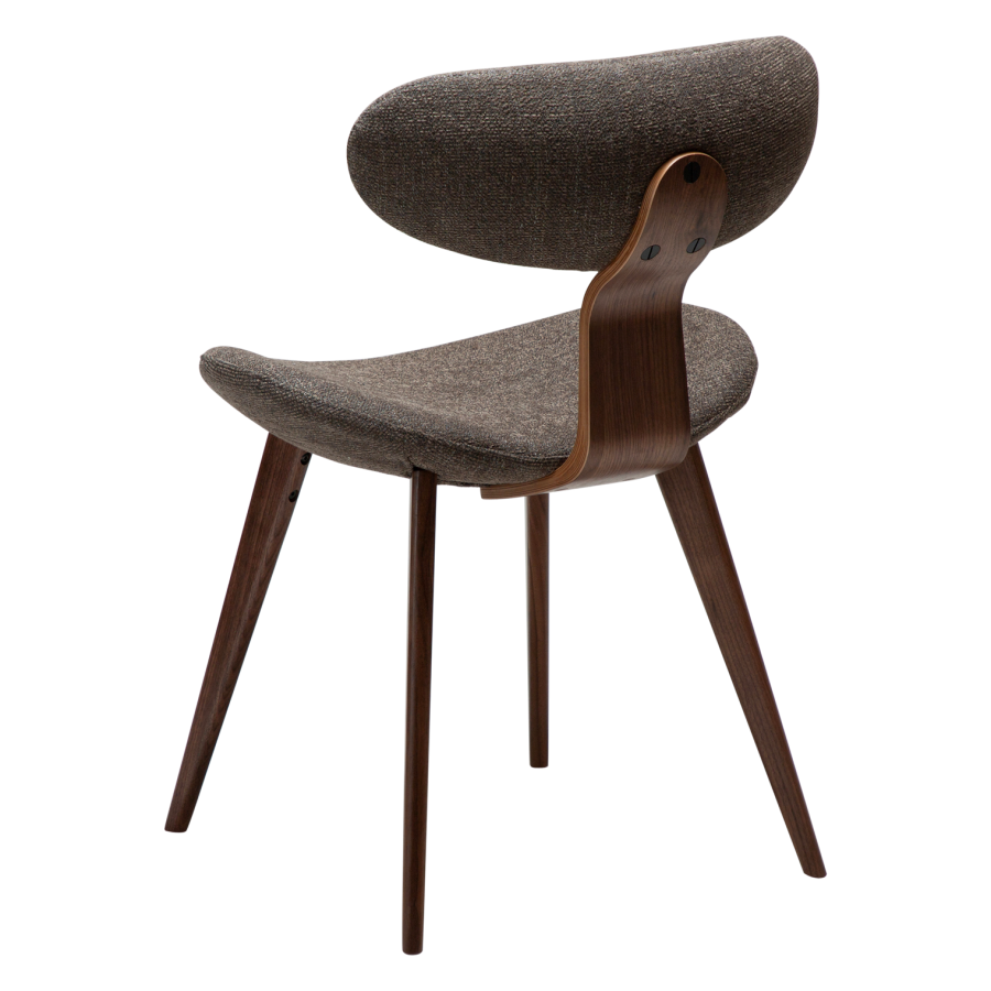 DANFORM Buckle spisebordsstol - major brun boucléstof og valnd brun tr