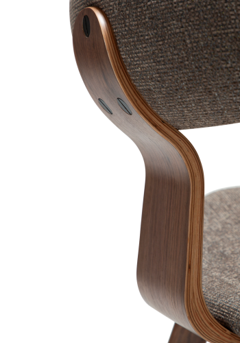 DANFORM Buckle spisebordsstol - major brun boucléstof og valnd brun tr