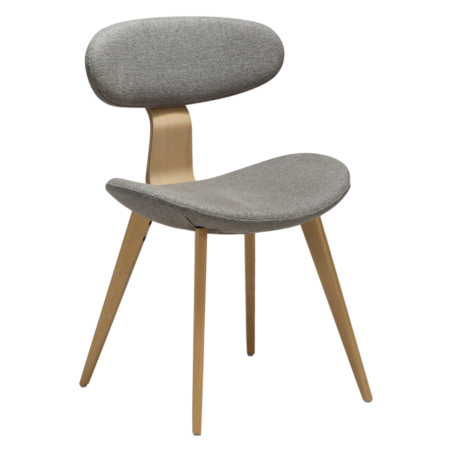 DANFORM Buckle spisebordsstol - pebble earth boucléstof og hvidkalket egetr