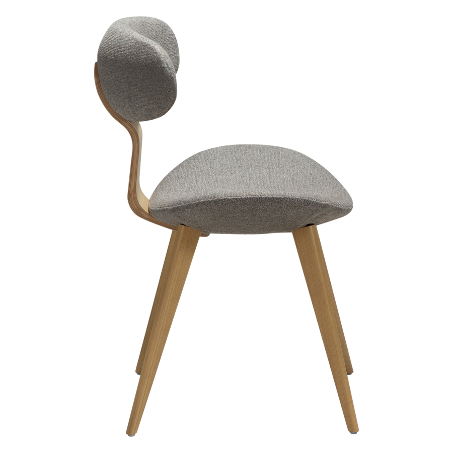 DANFORM Buckle spisebordsstol - pebble earth boucléstof og hvidkalket egetr