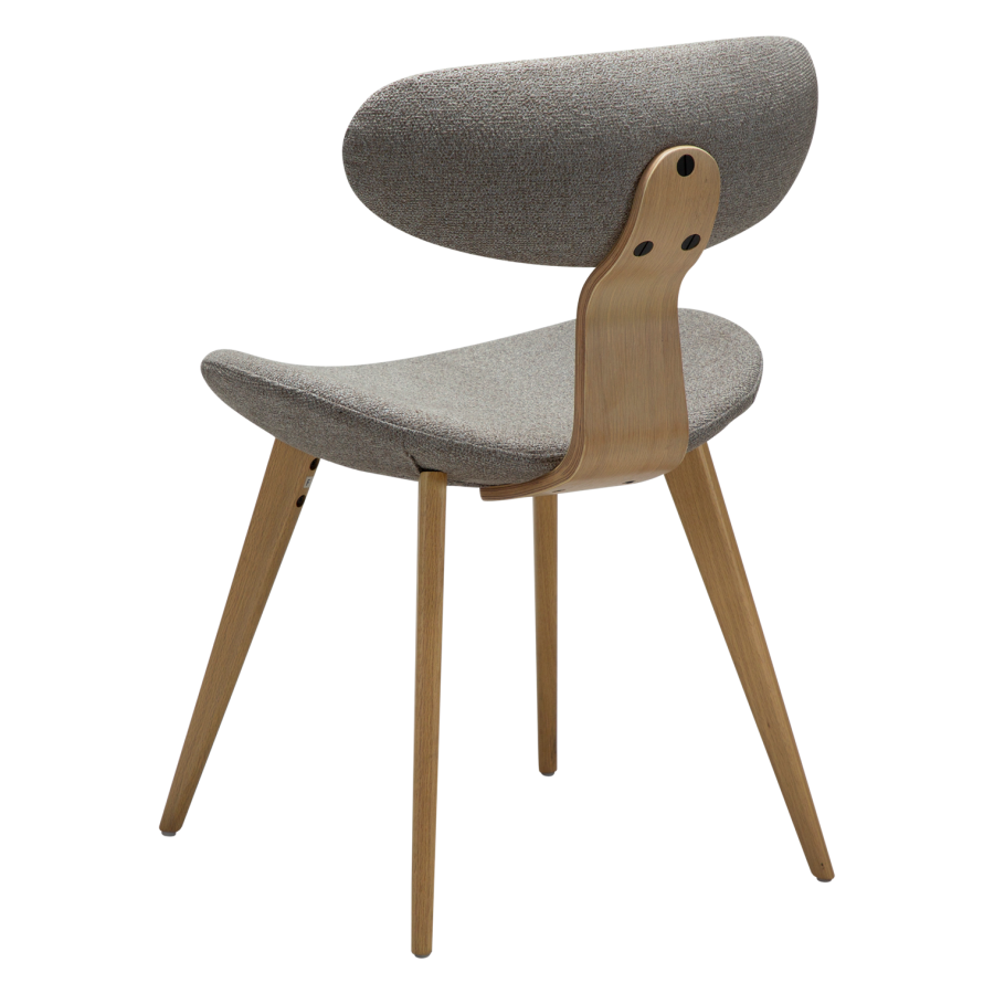 DANFORM Buckle spisebordsstol - pebble earth boucléstof og hvidkalket egetr