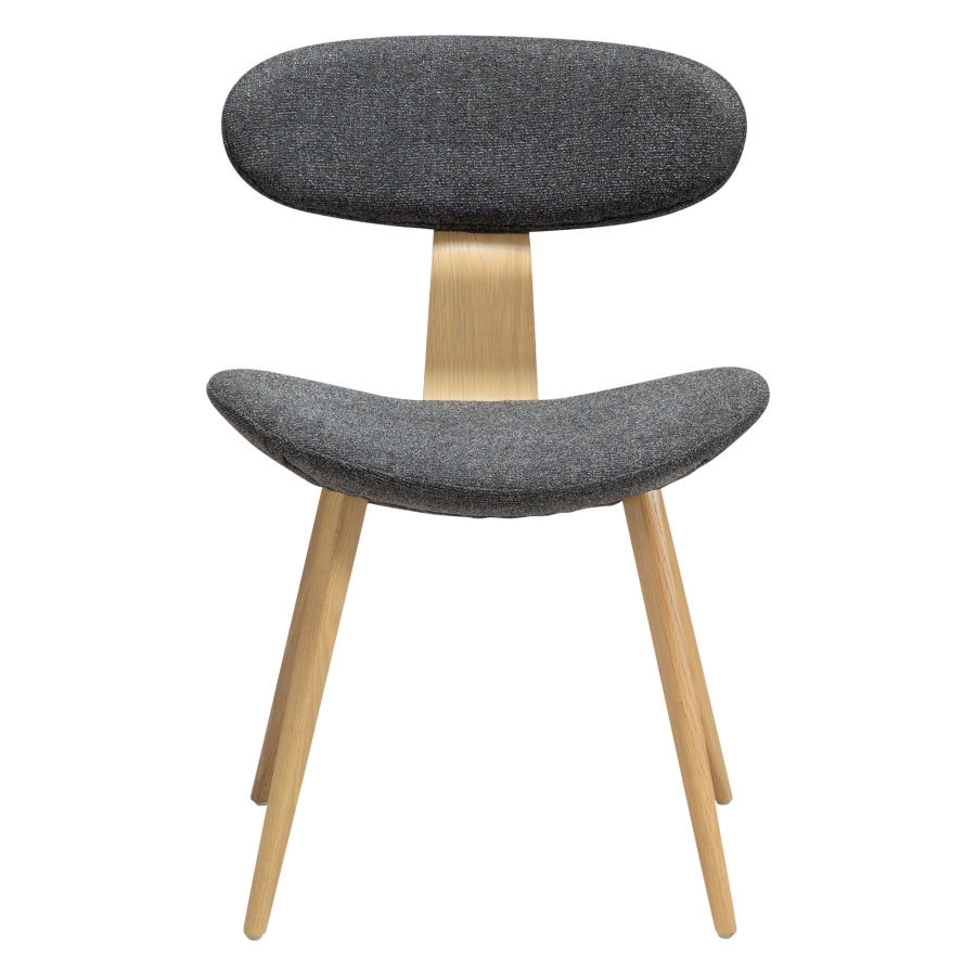 DANFORM Buckle spisebordsstol - pebble gr boucléstof og hvidkalket egetr