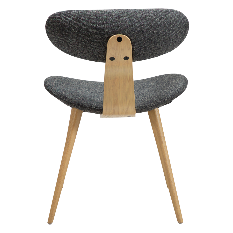 DANFORM Buckle spisebordsstol - pebble gr boucléstof og hvidkalket egetr