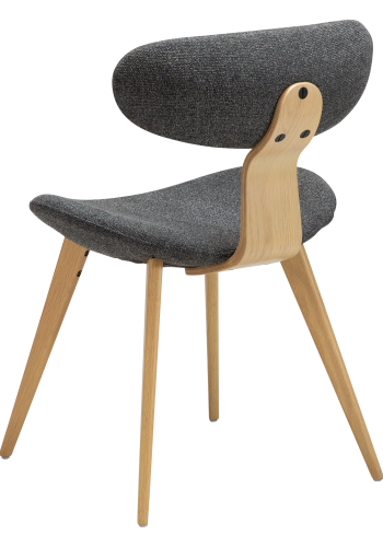 DANFORM Buckle spisebordsstol - pebble gr boucléstof og hvidkalket egetr