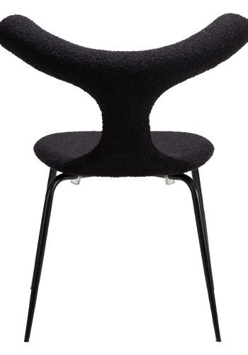 DANFORM Bull spisebordsstol - Obsidian sort RPES bouclé stof m. glimmer og sort stl