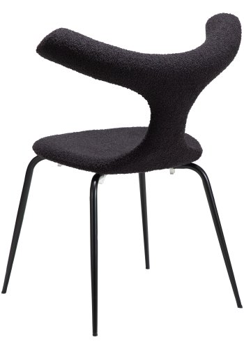 DANFORM Bull spisebordsstol - Obsidian sort RPES bouclé stof m. glimmer og sort stl