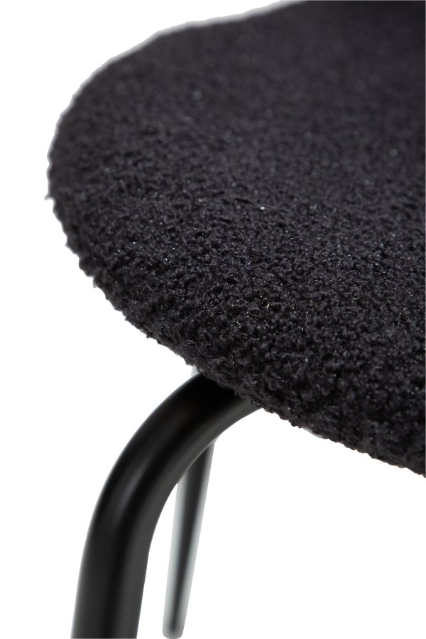 DANFORM Bull spisebordsstol - Obsidian sort RPES bouclé stof m. glimmer og sort stl