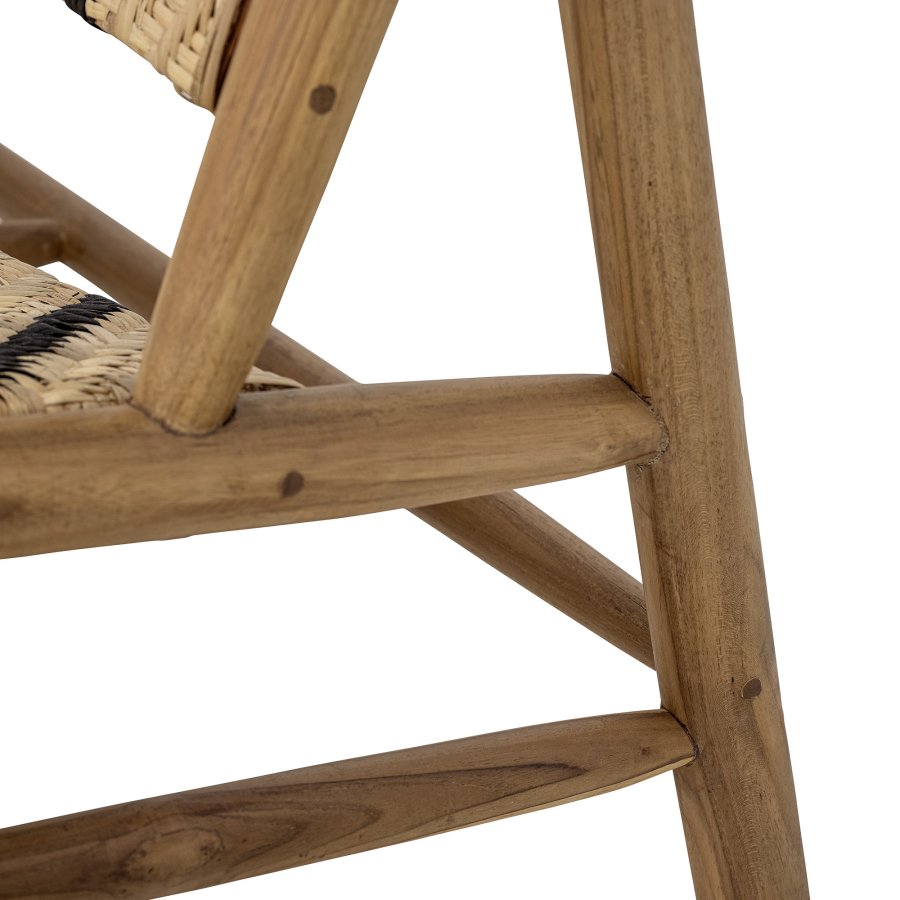 CREATIVE COLLECTION Lennox loungestol - natur/sort rattan og natur teaktr