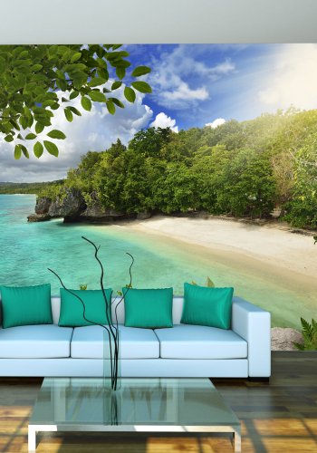 ARTGEIST - Fototapet af en lkker strand med turkis bl vand - Flere strrelser