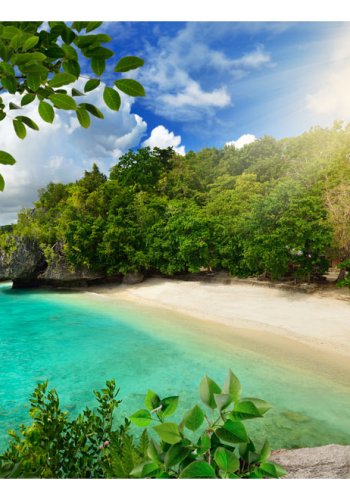 ARTGEIST - Fototapet af en lkker strand med turkis bl vand - Flere strrelser