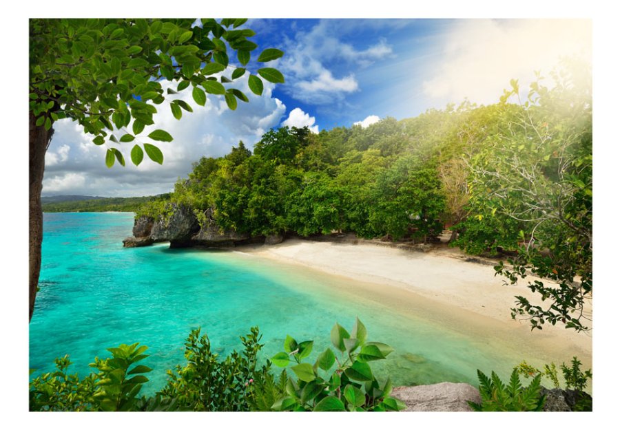 ARTGEIST - Fototapet af en lkker strand med turkis bl vand - Flere strrelser