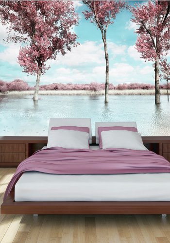 ARTGEIST fototapet - Autumn scenery, udsigt over vand og smukke trer (flere strrelser)