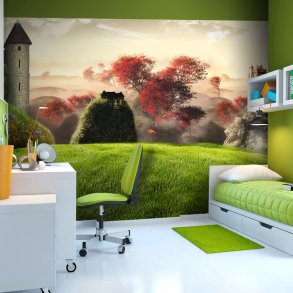 ARTGEIST - Fototapet af et gammelt slot omgivet af smukke omgivelser - Flere strrelser