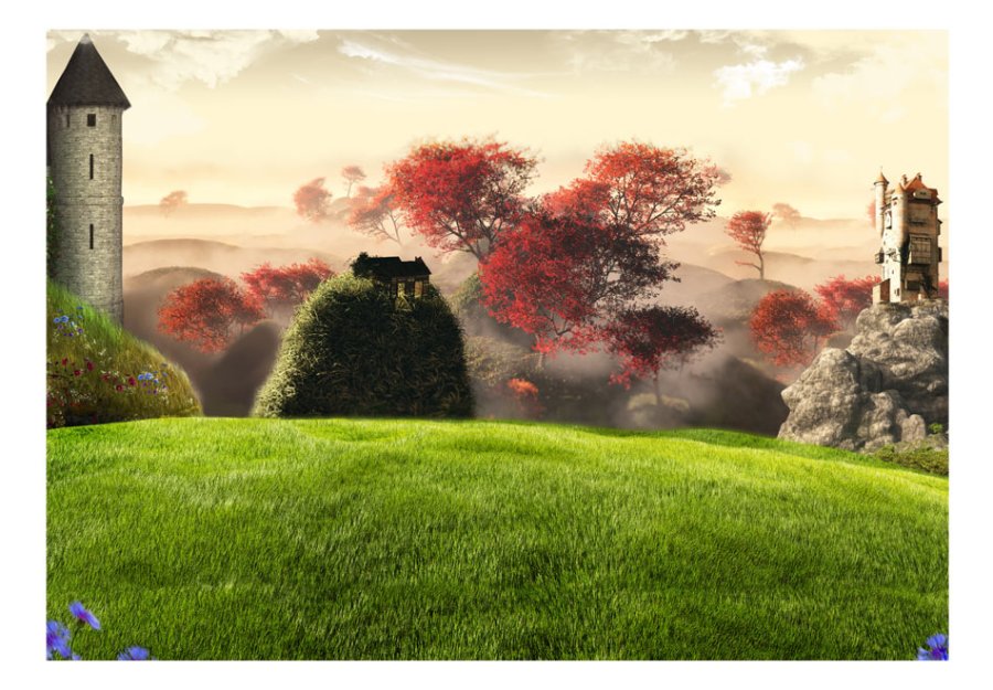 ARTGEIST - Fototapet af et gammelt slot omgivet af smukke omgivelser - Flere strrelser