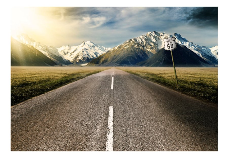 ARTGEIST - Fototapet af omgivelserne omkring den ikoniske Route 66 - Flere strrelser