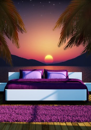 ARTGEIST - Fototapet med udsigt til en smuk solnedgang - Flere strrelser