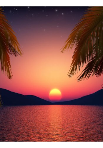 ARTGEIST - Fototapet med udsigt til en smuk solnedgang - Flere strrelser