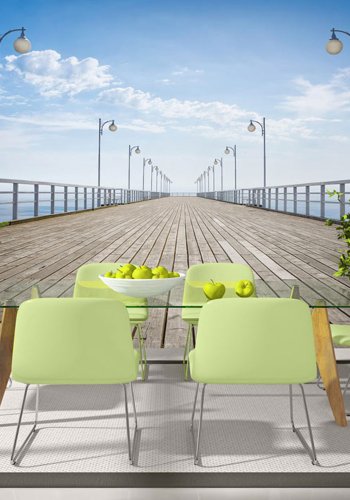 ARTGEIST fototapet - On the pier, udsigt over bro (flere strrelser)