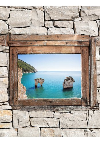 ARTGEIST - Fototapet med et kig til turkis bl vand - Flere strrelser