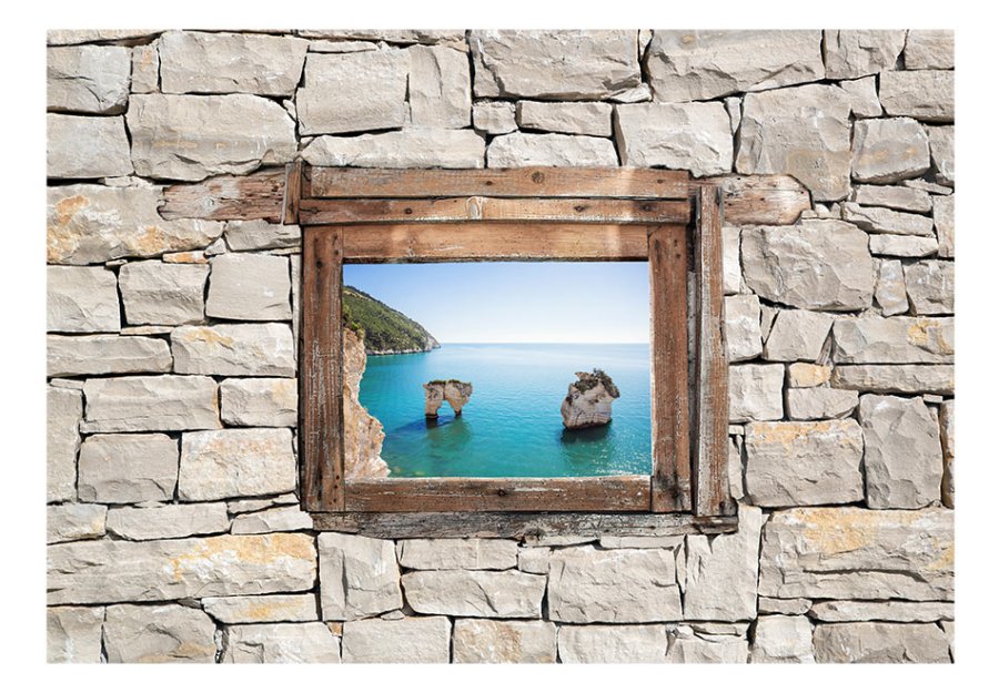 ARTGEIST - Fototapet med et kig til turkis bl vand - Flere strrelser