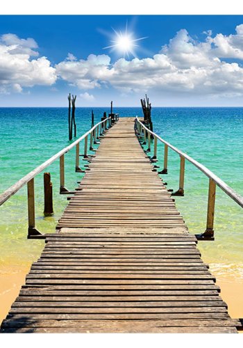 ARTGEIST - Fototapet med en badebro der gr ud i klart vand - Flere strrelser