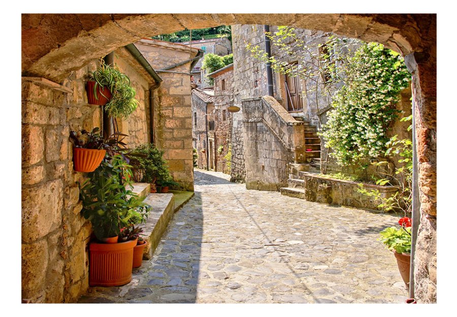 ARTGEIST fototapet - Provincial alley in Tuscany, smuk gyde i Toscana