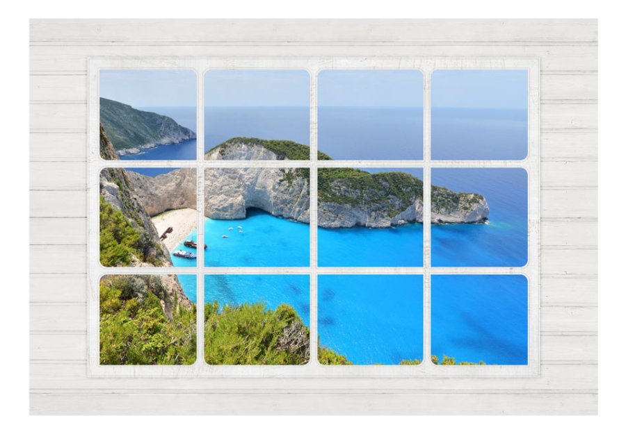 ARTGEIST fototapet - Window on the world, vindue med smuk eksotisk udsigt (flere strrelser)