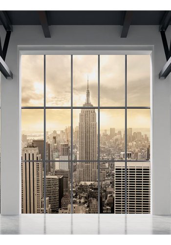 ARTGEIST fototapet - Clouds over New York City, N.Y gennem vindue (flere strrelser)