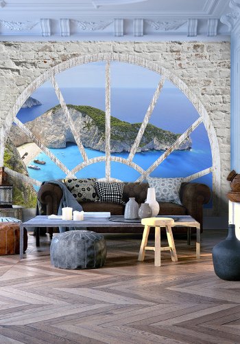 ARTGEIST fototapet - Look At The Island Of Dreams,  gennem vindue (flere strrelser)