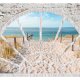 ARTGEIST fototapet - Window View - Beach, strand gennem vindue (flere strrelser)