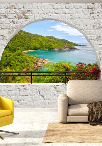 ARTGEIST fototapet -  Emerald Island,  gennem vindue (flere strrelser)