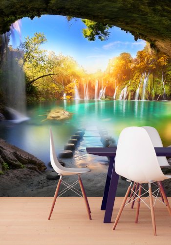 ARTGEIST Fototapet - Turquoise Lake, smuk s (flere strrelser)