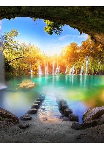 ARTGEIST Fototapet - Turquoise Lake, smuk s (flere strrelser)