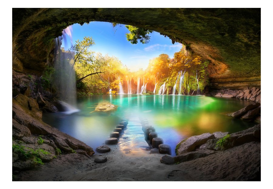 ARTGEIST Fototapet - Turquoise Lake, smuk s (flere strrelser)