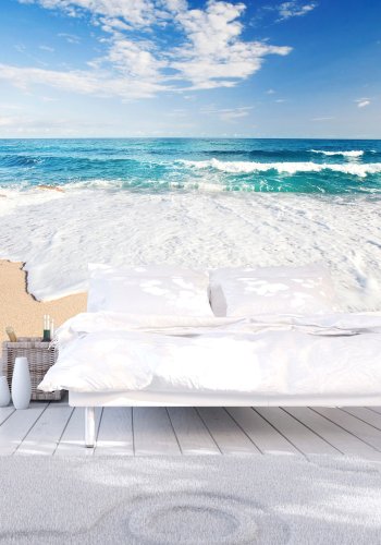 ARTGEIST - Fototapet fra en strand med skummende hav - Flere strrelser