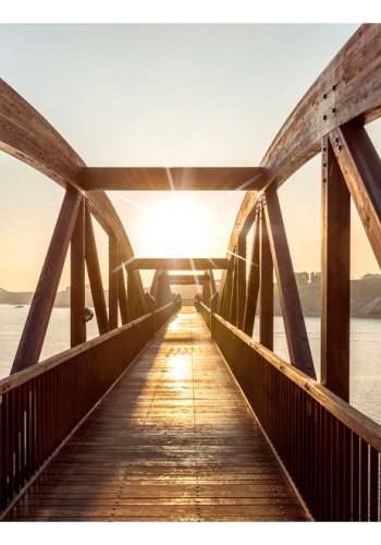 ARTGEIST fototapet - Bridge of the Sun, smuk bro med sol (flere strrelser)