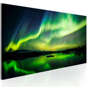 ARTGEIST Green Sky - Nordlys i grnne nuancer trykt p lrred - Flere strrelser