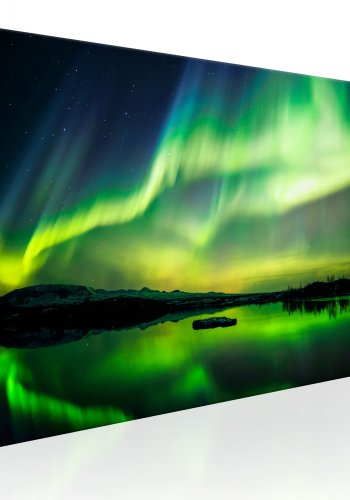ARTGEIST Green Sky - Nordlys i grnne nuancer trykt p lrred - Flere strrelser