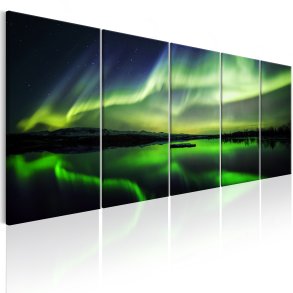 ARTGEIST Green Sky I - Nordlys i grnne nuancer trykt p lrred - Flere strrelser