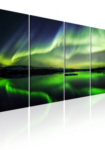 ARTGEIST Green Sky I - Nordlys i grnne nuancer trykt p lrred - Flere strrelser