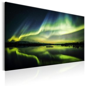 ARTGEIST Beautiful Glow - Nordlys i grnne nuancer trykt p lrred - Flere strrelser