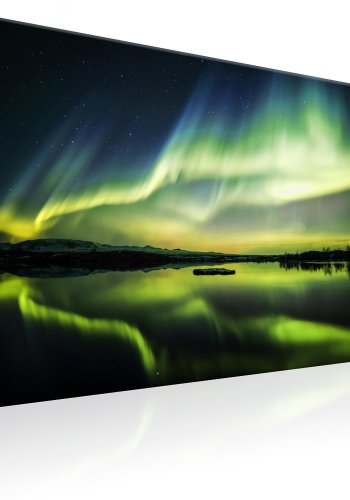 ARTGEIST Beautiful Glow - Nordlys i grnne nuancer trykt p lrred - Flere strrelser