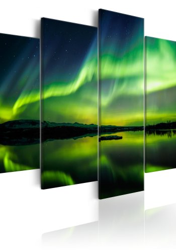 ARTGEIST Beautiful Glow II - Nordlys i grnne nuancer trykt p lrred - Flere strrelser