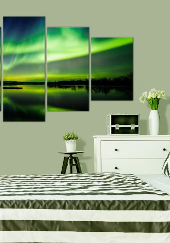 ARTGEIST Beautiful Glow II - Nordlys i grnne nuancer trykt p lrred - Flere strrelser