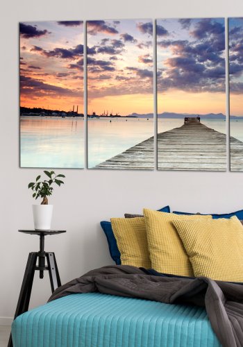 ARTGEIST Pier on the Caribbean I - Billede fra mole i Caribien trykt p lrred - Flere strrelser