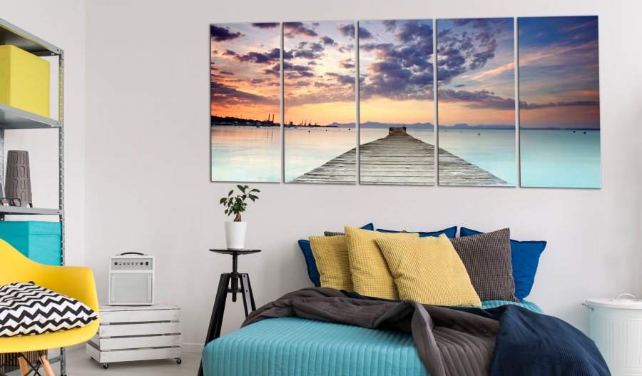 ARTGEIST Pier on the Caribbean I - Billede fra mole i Caribien trykt p lrred - Flere strrelser