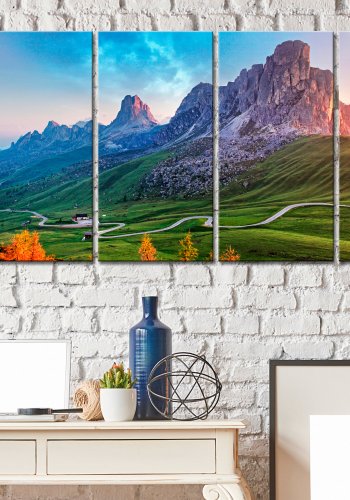 ARTGEIST Rainbow in the Alps I - Regnbue i Alperne trykt p lrred - Flere strrelser