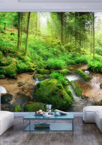ARTGEIST Fototapet - Humid Forest, idyllisk skov (flere strrelse)