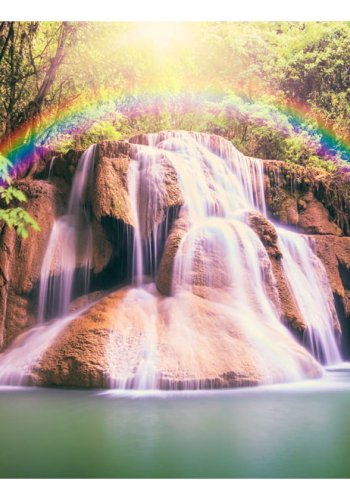 ARTGEIST fototapet - Magical Waterfall, magisk vandfald med regnbue (flere strrelser)