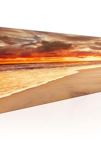 ARTGEIST Beach: Beautiful Sunset - Solnedgang p stranden trykt p lrred - Flere strrelser